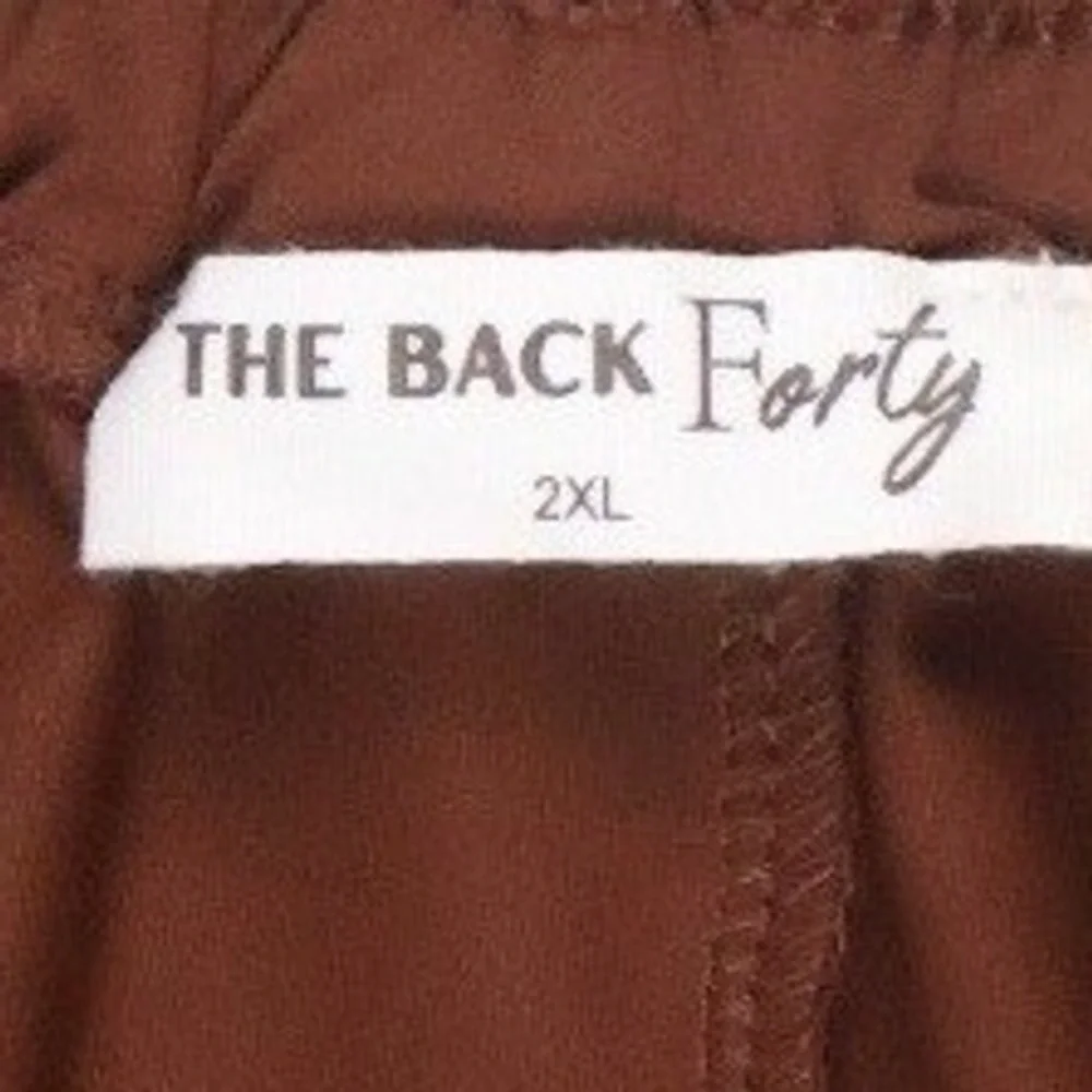 The Back Forty Womens Shorts Athletic Lounge Brown Solid 2XL Excellent